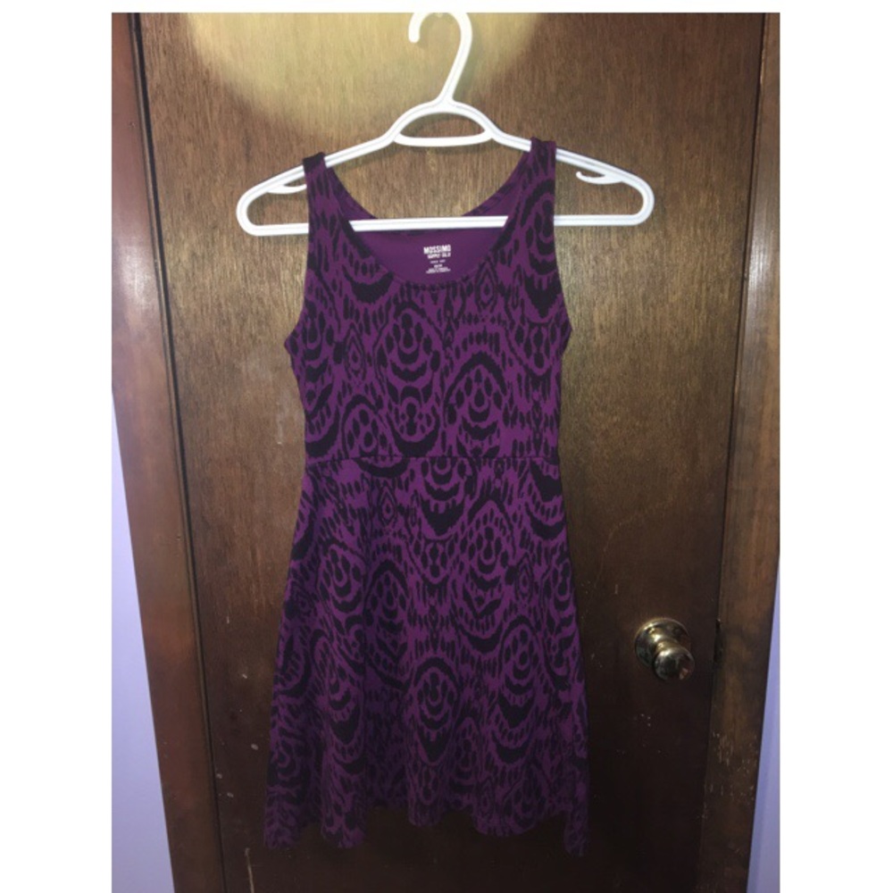 Mossimo Purple and Black Modern Print Dress